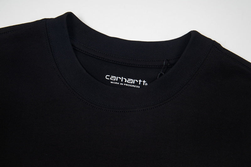 Unisex Carhartt High Street Printed Cotton Loose T Shirt Casual Daily Tops