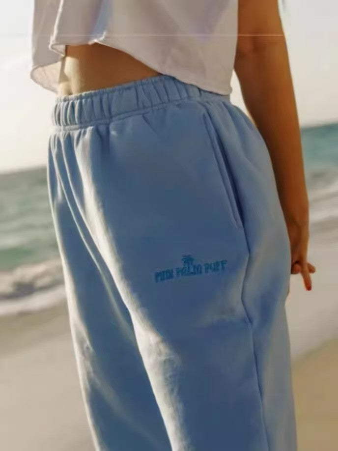 Women's Oversized Embroidered Beach Jogger Sweatpants