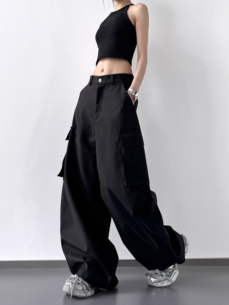 High-Waisted Wide Leg Cargo Pants