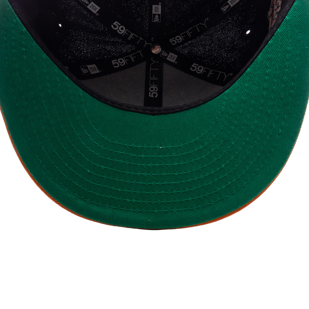 FEATURE x New Era 59FIFTY Fitted SD Padres Cooperstown - Black/Fight Orange/Twill Green