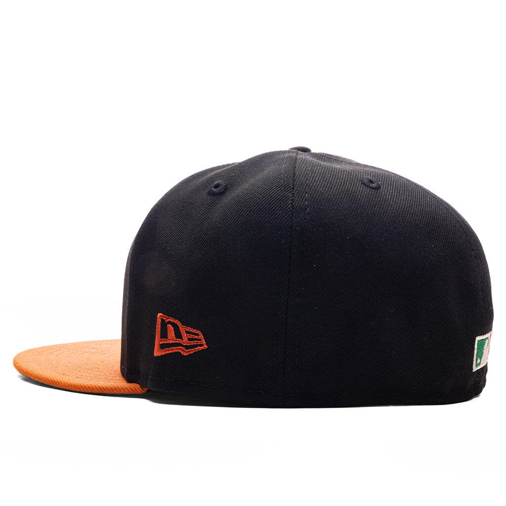 FEATURE x New Era 59FIFTY Fitted SD Padres Cooperstown - Black/Fight Orange/Twill Green