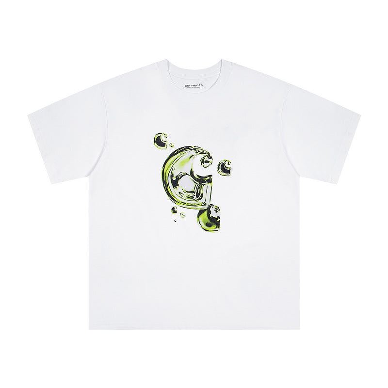 Unisex Carhartt High Street Printed Cotton Loose T Shirt Casual Daily Tops