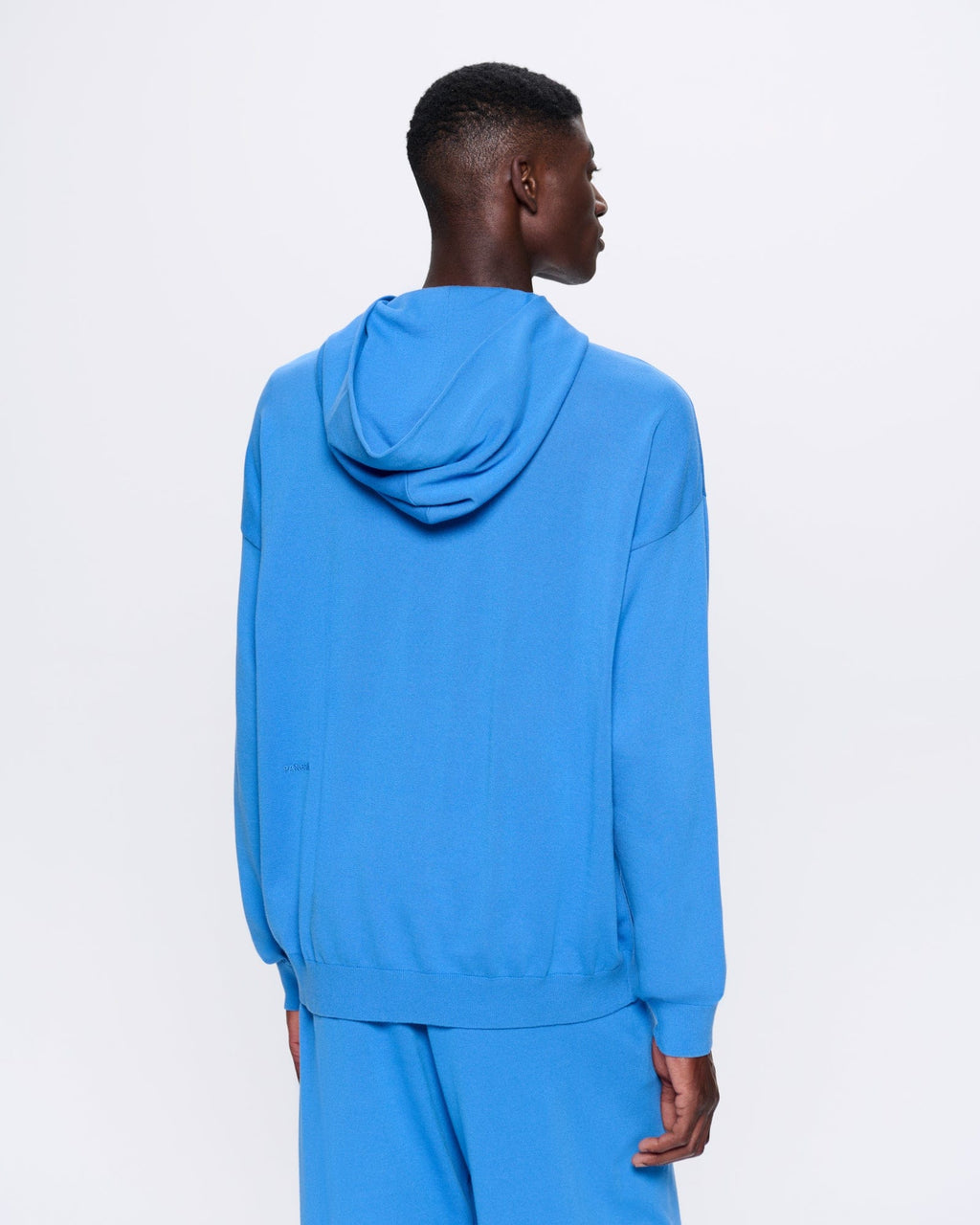 Mens DNA Knitted Hoodie—geyser blue
