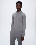 Mens Regenerative Merino Wool Hoodie—grey marl