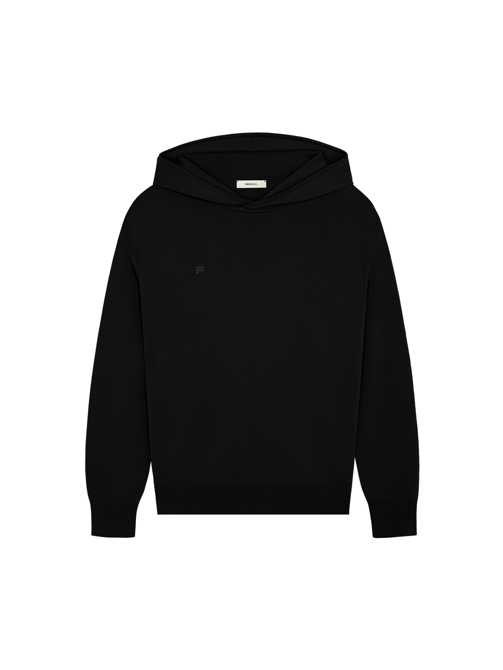 Mens Regenerative Merino Wool Hoodie—black