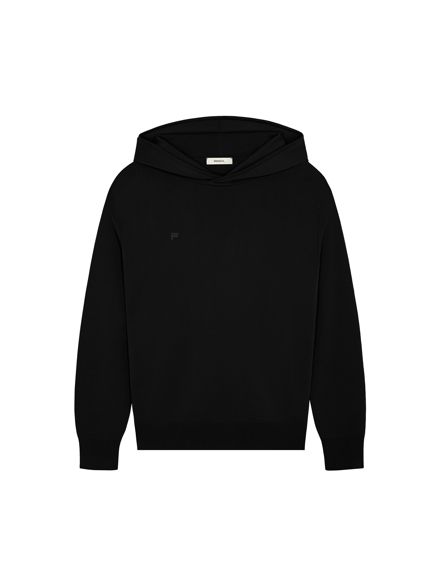 Mens Regenerative Merino Wool Hoodie—black