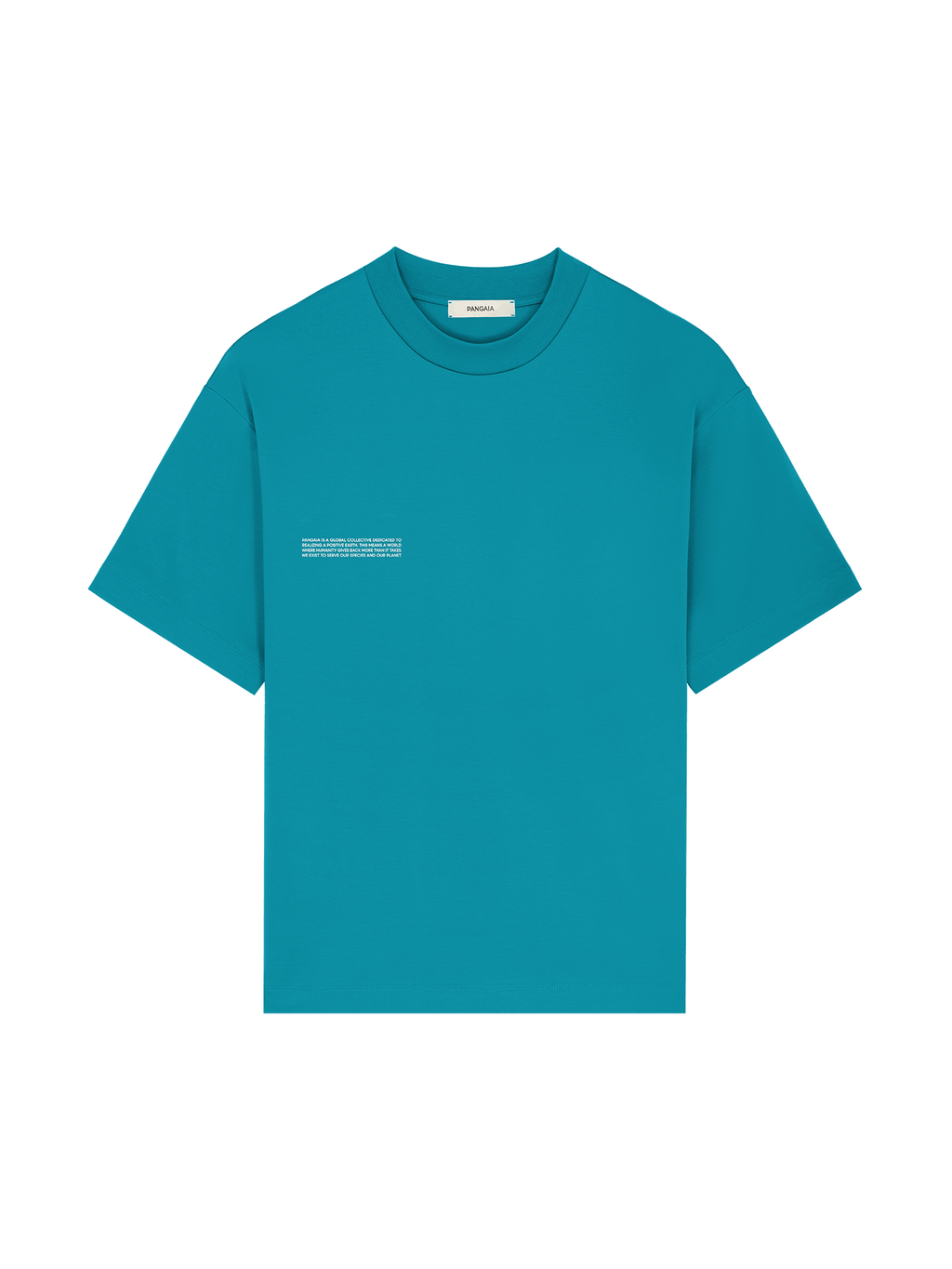Mens Interlock Oversized Text Block T-Shirt—Malachite Green