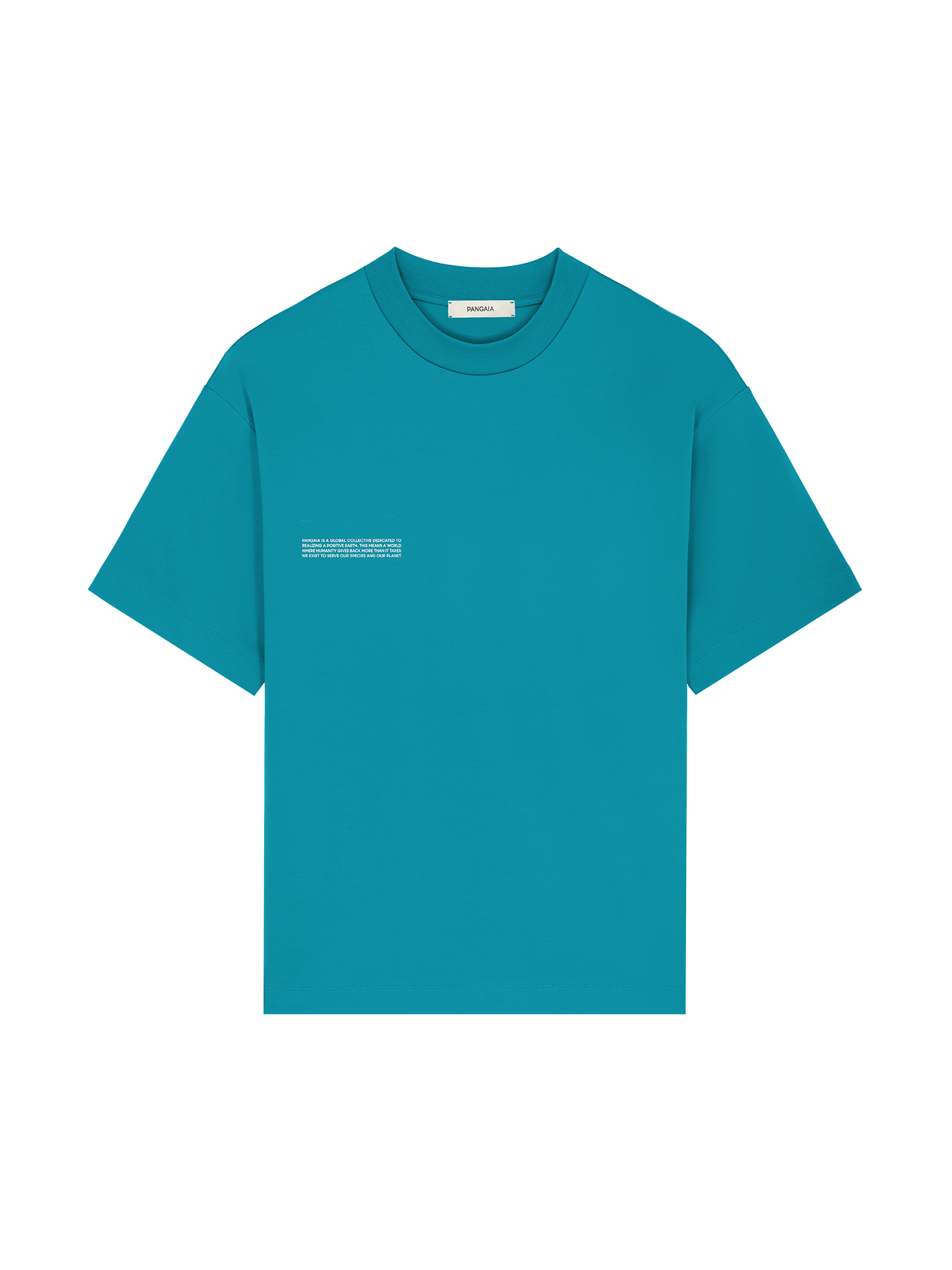 Mens Interlock Oversized Text Block T-Shirt—Malachite Green