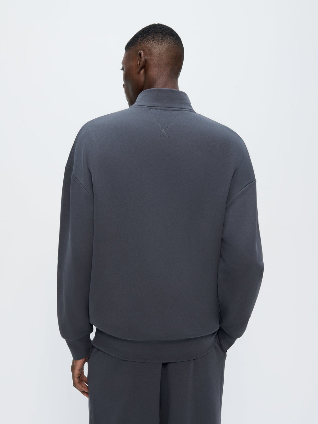 Mens Zip Up Sweatshirt—Smoked Black