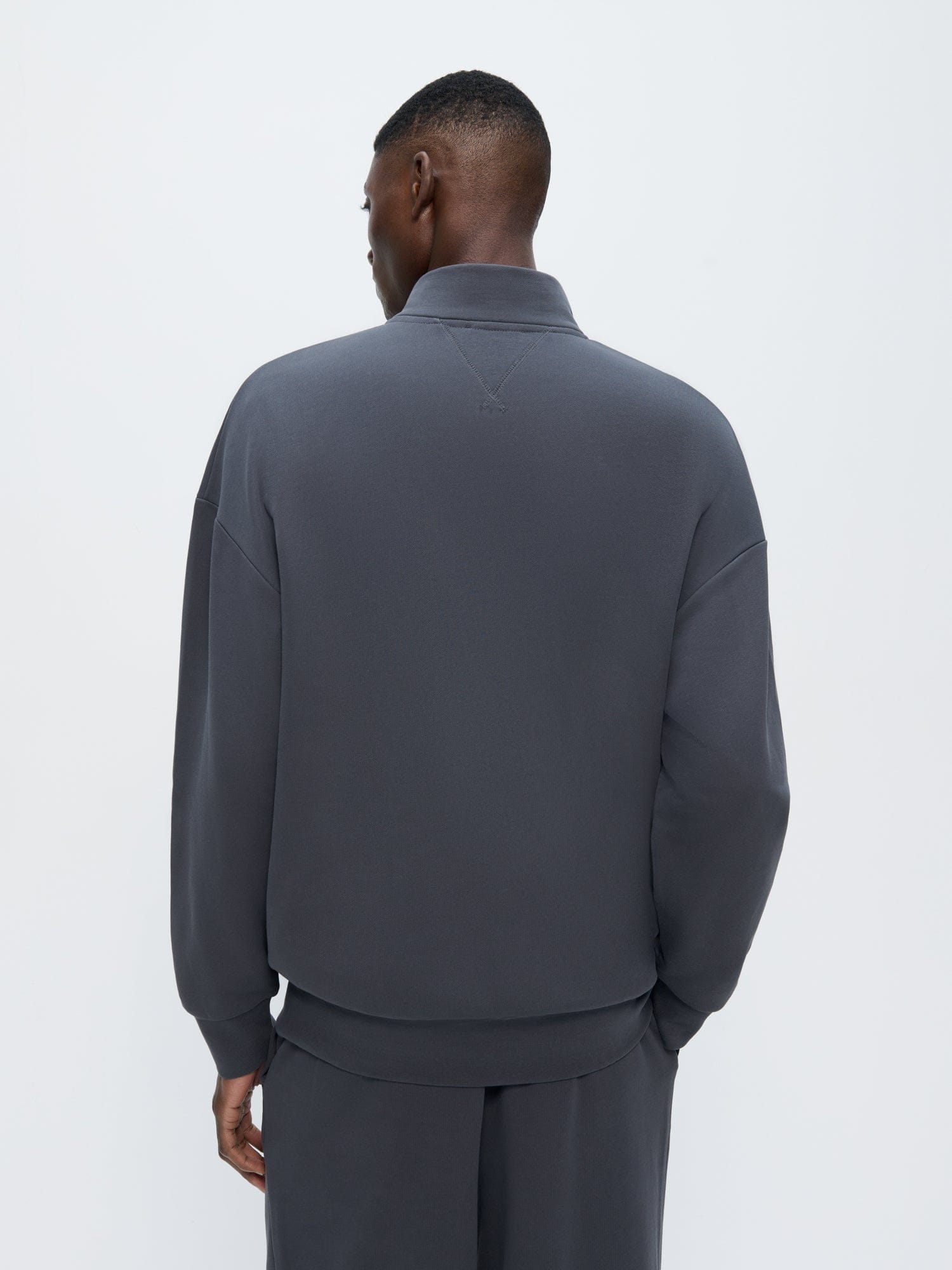 Mens Zip Up Sweatshirt—Smoked Black