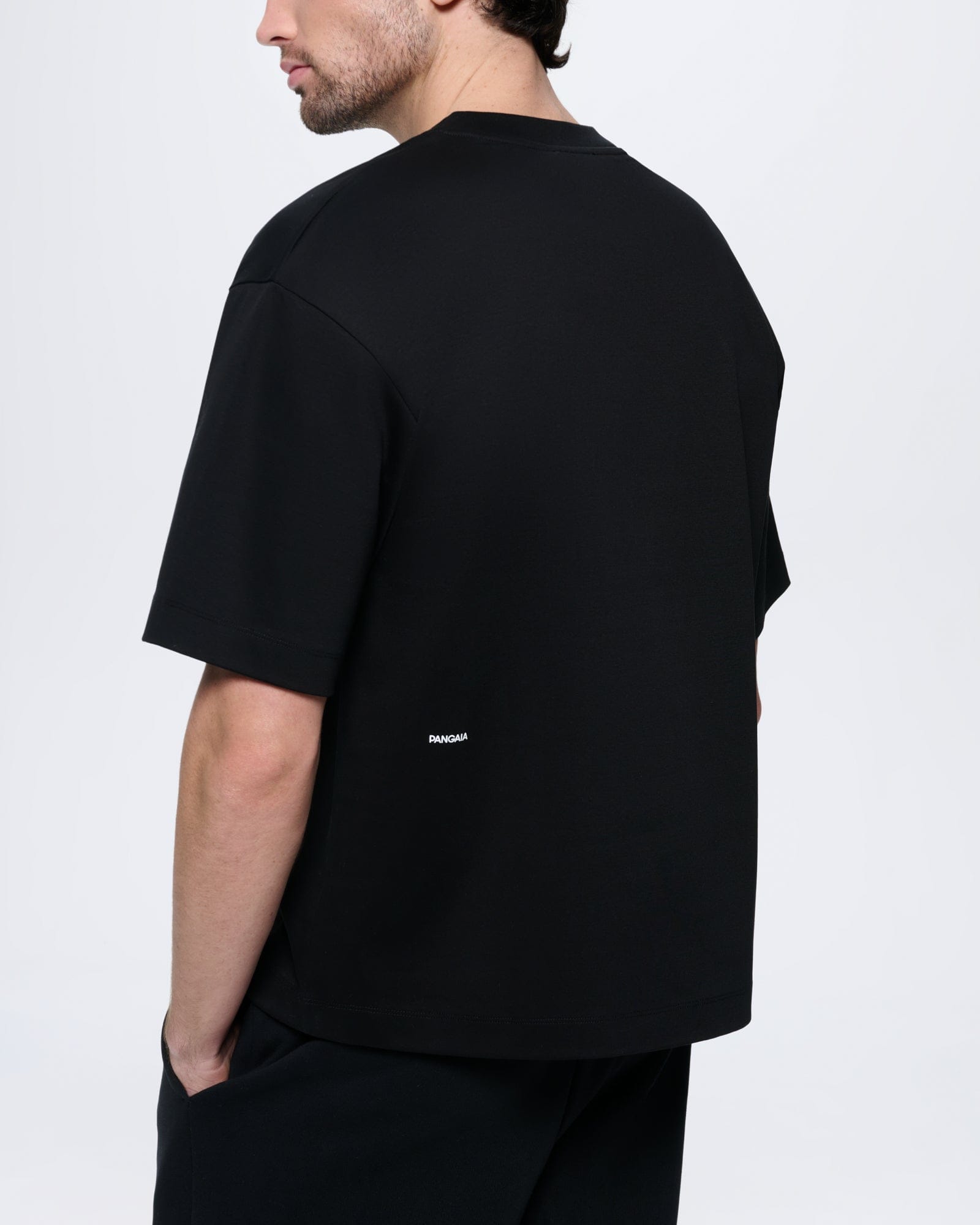 Mens Interlock Oversized T-Shirt—Black
