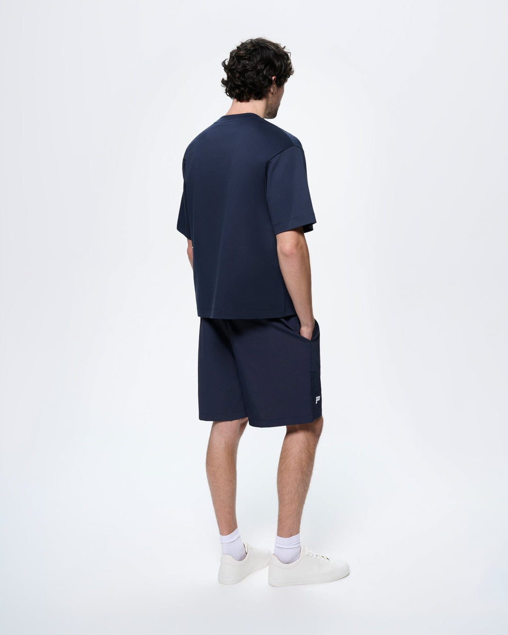 Mens Interlock Oversized T-Shirt—Granite Navy