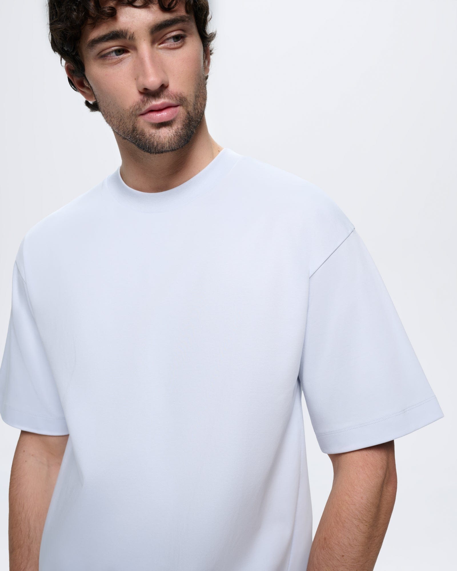 Mens Interlock Oversized T-Shirt—Ice Grey
