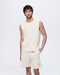 Mens Sleeveless T-Shirt—Bone White