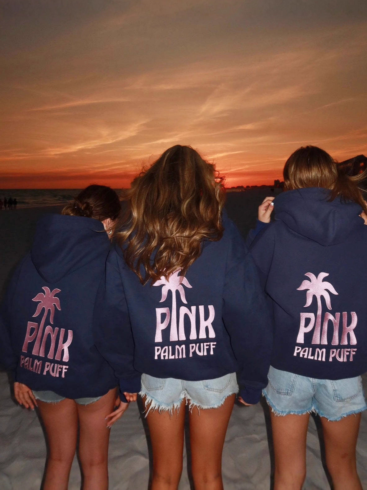 Pink Palm Puff Embroidery Oversized Zip Up Hoodie, Women Casual Beach Sweatshirt Jacket
