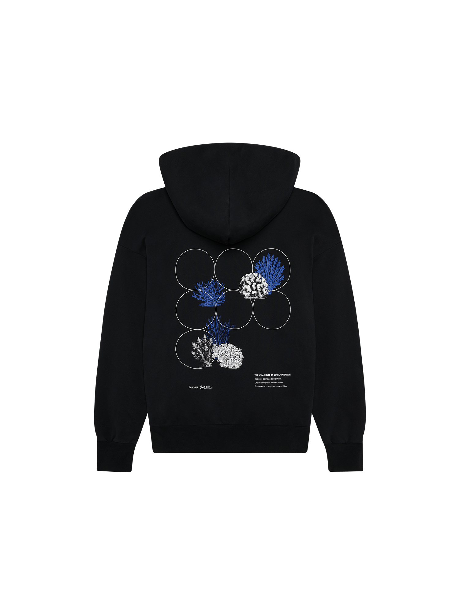 Mens Coral Gardeners Midweight Hoodie—Black