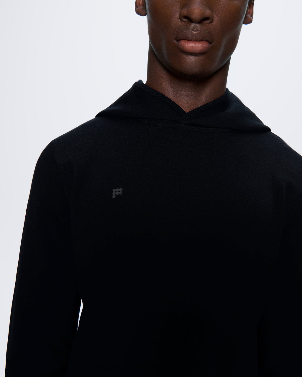 Mens Regenerative Merino Wool Hoodie—black