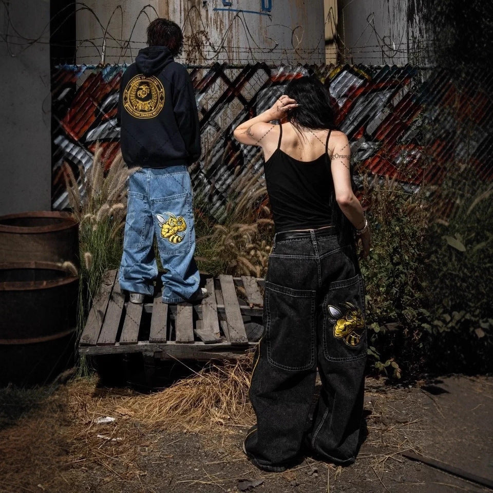 Black Wide Leg GLOE Wasp Jeans