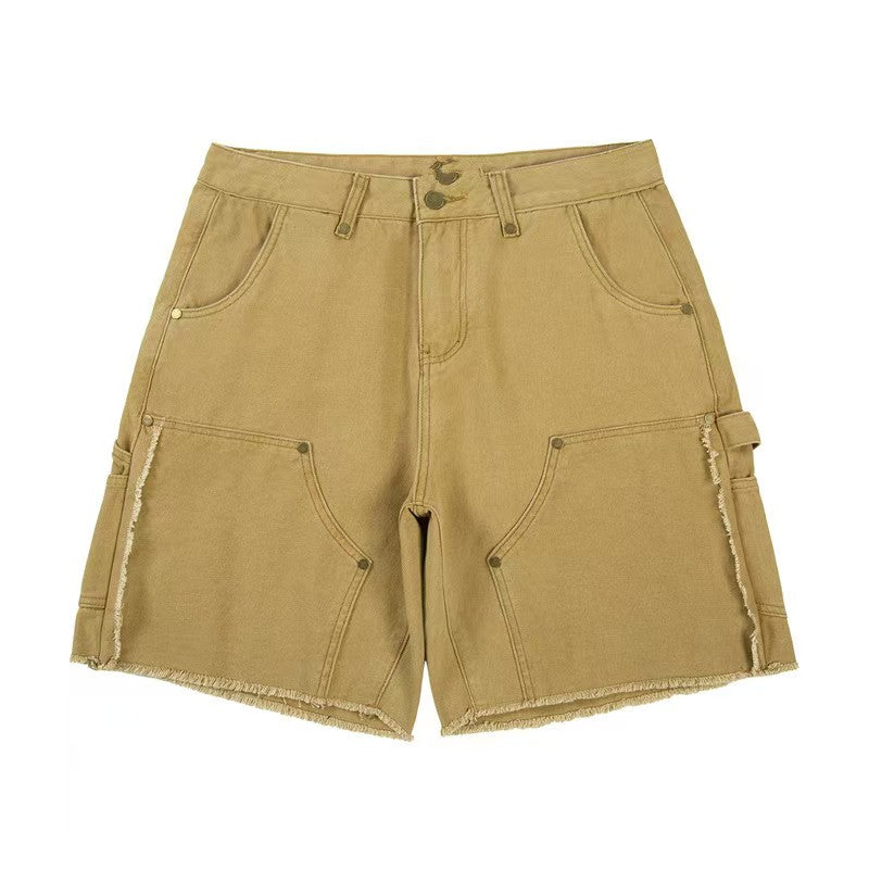 Ryan Double Knee Shorts - Washed Brown