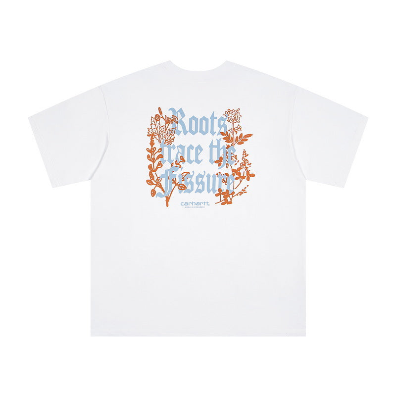 Unisex Carhartt High Street Printed Cotton Loose T Shirt Casual Daily Tops