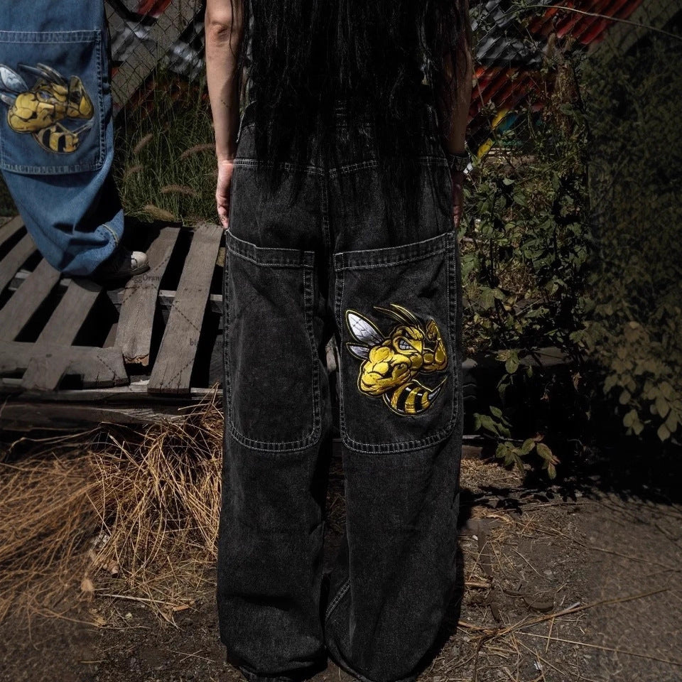 Black Wide Leg GLOE Wasp Jeans