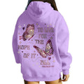 Butterfly Letter Embroidery Oversized Drop Shoulder Hoodie, Women Vintage Inspirational Graphic Casual Sweatshirt