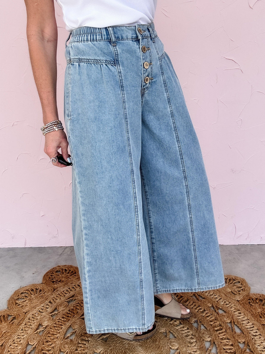 Day Trip Button Wide Leg - 50% OFF