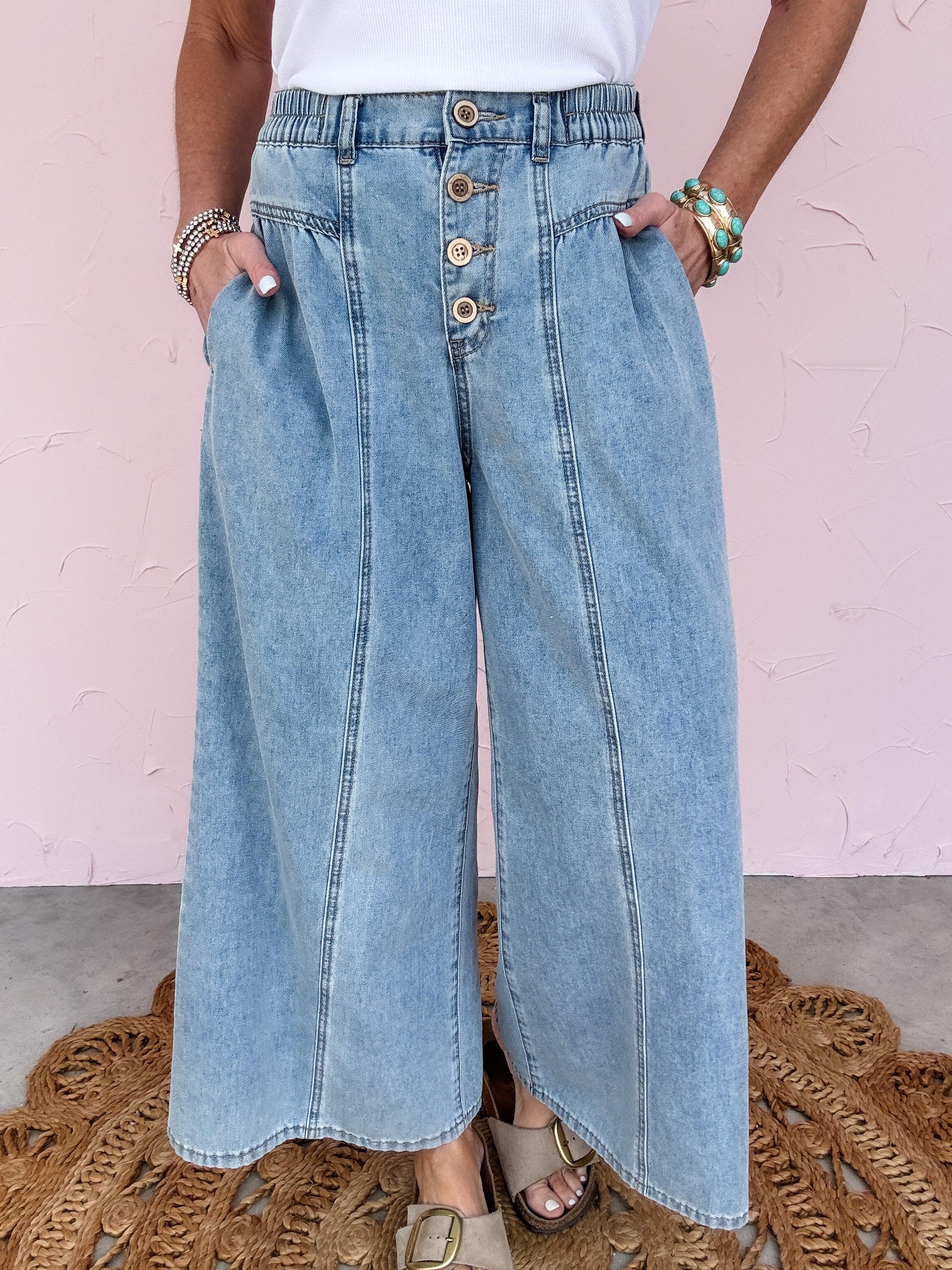Day Trip Button Wide Leg - 50% OFF
